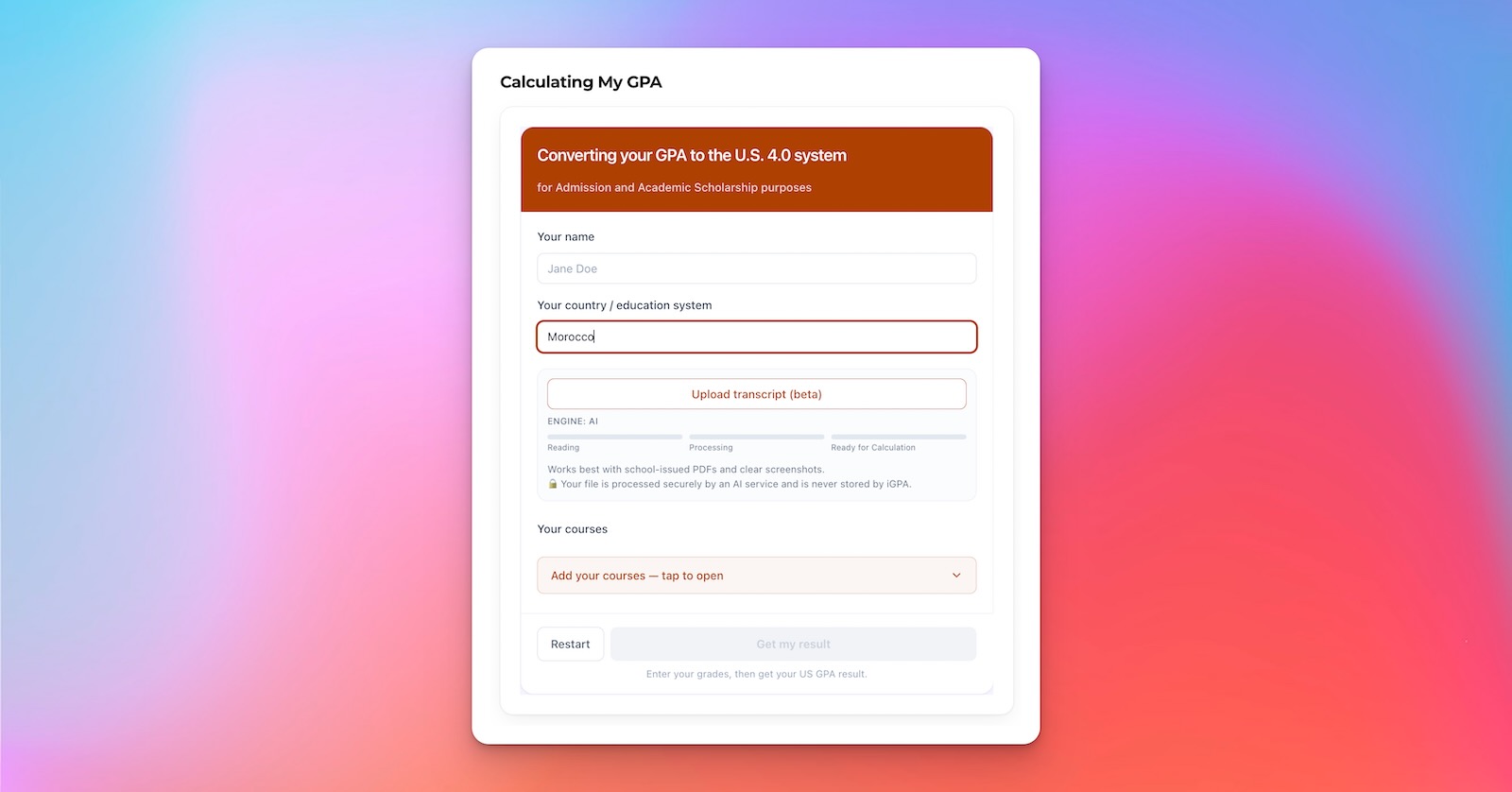 A branded calculator, live on your site, updating as you configure it