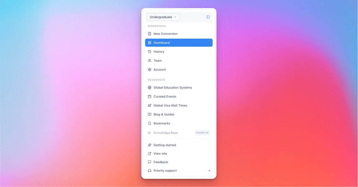A collapsible sidebar that gives every component its own clear point of entry